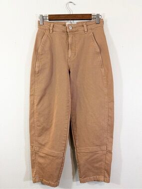 Everlane Barrel Leg Utility Pants Camel Brown Size 0 Casual Preppy Neutral